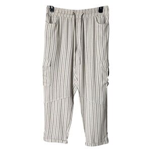 Happily Grey Womens Convertible Cargo Pants Large Linen Beachy Bohemian Lagom‎